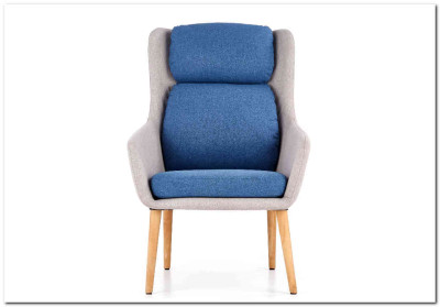 Кресло Halmar PURIO (светло-серый/синий)
