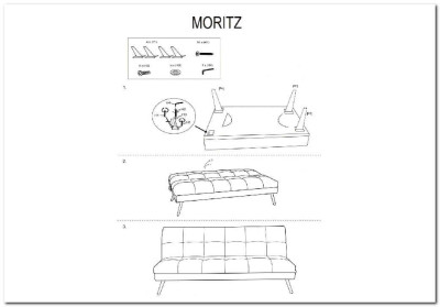 Диван MORITZ Velvet раскладной  Signal (серый/золотой)