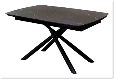 Стол RIVOLI 140 MATT BLACK MARBLE SINTERED STONE/ BLACK