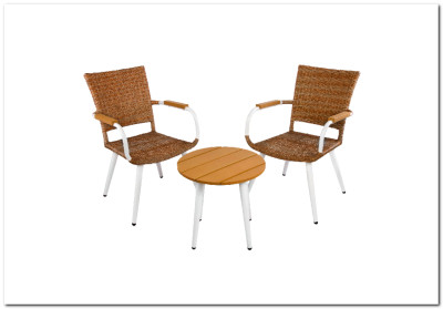 Комплект кофейный (стол и 2 кресла) 210487 искусственный ротанг 