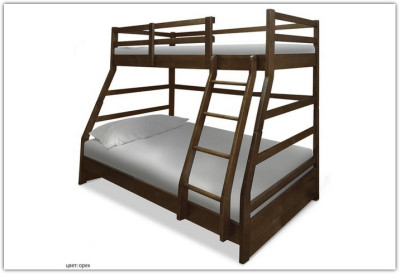 Двухъярусная кровать Хостел с нижним спальным местом 120 из сосны