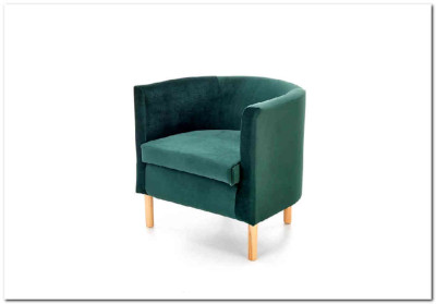 Кресло Halmar CLUBBY 2 темно-зеленый/натуральный