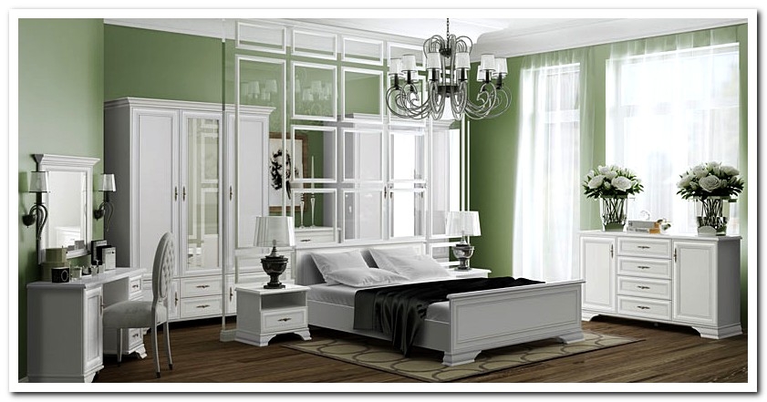 Недорогая классическая мебель для спальни Кентаки белый BRW