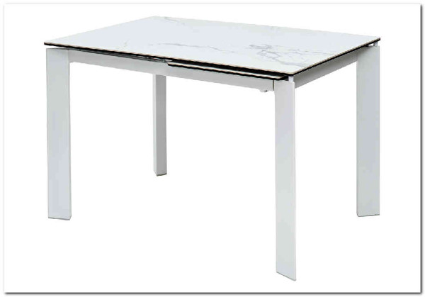 Стол CORNER 120 HIGH GLOSS STATUARIO керамика, стекло/ белый каркас, DISAUR заказать в Осколе по цене 59 400 руб. с доставкой в Старый Оскол, Губкин, Белгород