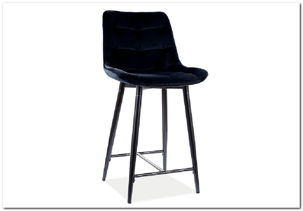 Барный стул Signal CHIC H-2 VELVET (черный) заказать в Осколе по цене 12 364 руб. с доставкой в Старый Оскол, Губкин, Белгород