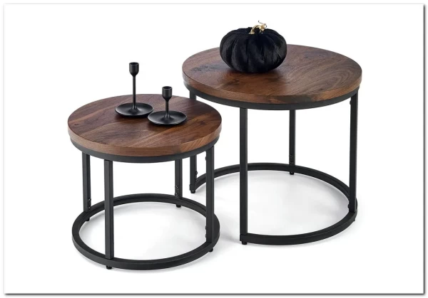 Комплект Halmar OREO 2 стола журнальных (ореховый/черный) заказать в Осколе по цене 14 926 руб. с доставкой в Старый Оскол, Губкин, Белгород