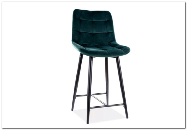Барный стул Signal CHIC H-2 VELVET (зеленый/черный) заказать в Осколе по цене 12 364 руб. с доставкой в Старый Оскол, Губкин, Белгород