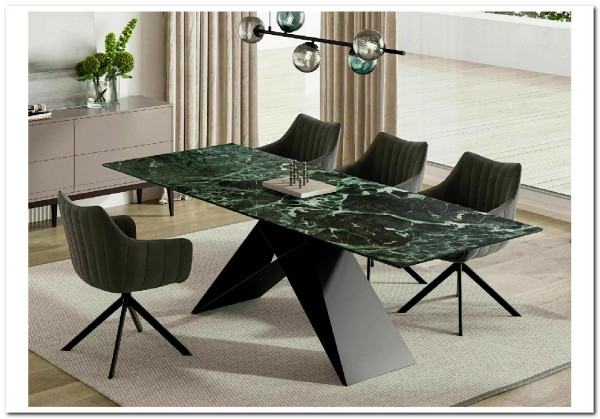 Стол обеденный Signal WESTIN Ceramic 160 раскладной (Verde Alpi морской/черный мат) заказать в Осколе по цене 152 669 руб. с доставкой в Старый Оскол, Губкин, Белгород