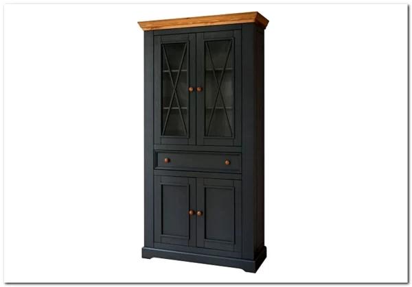 Шкаф для посуды Форест Графит широкий 4 двери 1 ящик заказать в Осколе по цене 56 979 руб. с доставкой в Старый Оскол, Губкин, Белгород