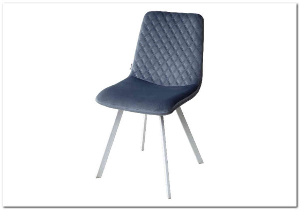 Стул DAIQUIRI BLUVEL-06 BLUE / белый каркас, велюр заказать в Осколе по цене 4 050 руб. с доставкой в Старый Оскол, Губкин, Белгород