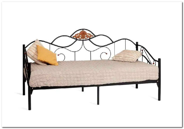 Купить Кровать Federica (mod. AT-881) 90*200 см (Day bed), красный дуб/черный с доставкой по России по цене производителя можно в магазине Другая Мебель в Старом Осколе