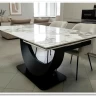 Стол обеденный Halmar FERNANDO 160 раскладной (белый мрамор/черный) заказать в Осколе по цене 120 335 руб. с доставкой в Старый Оскол, Губкин, Белгород