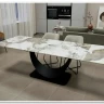 Стол обеденный Halmar FERNANDO 160 раскладной (белый мрамор/черный) заказать в Осколе по цене 120 335 руб. с доставкой в Старый Оскол, Губкин, Белгород