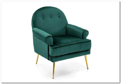Кресло Halmar SANTI (темно-зеленый/золотой)