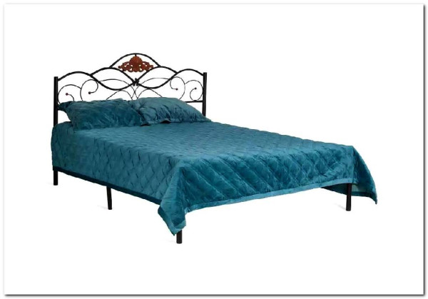 Купить Кровать Federica (mod. AT-881) 160*200 (Queen bed), красный дуб/черный с доставкой по России по цене производителя можно в магазине Другая Мебель в Старом Осколе