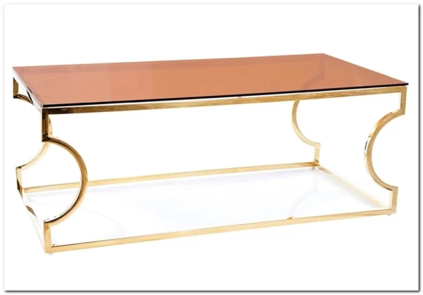 Стол журнальный Signal KENZO A (дымчатый янтарь/золотой) заказать в Осколе по цене 35 145 руб. с доставкой в Старый Оскол, Губкин, Белгород