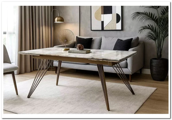 Стол АСЕРРА-1 (ACERRA-1) 160 цвет ГРАНД ЖАДЕ (GLOSS GRAND JADE, керамика/ ШАМПАНЬ, ®DISAUR заказать в Осколе по цене 93 555 руб. с доставкой в Старый Оскол, Губкин, Белгород