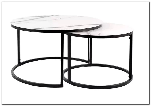 Комплект Signal ATLANTA C, 2 стола журнальных (эффект белого мрамора/черный мат) заказать в Осколе по цене 28 333 руб. с доставкой в Старый Оскол, Губкин, Белгород