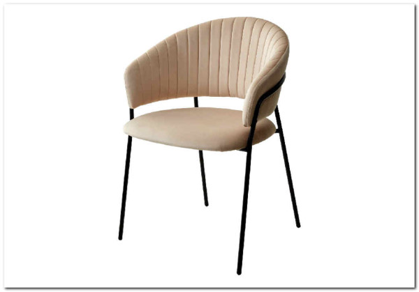 Стул ГЕММА цвет бежевый #H06 велюр / черный каркас заказать в Осколе по цене 6 500 руб. с доставкой в Старый Оскол, Губкин, Белгород