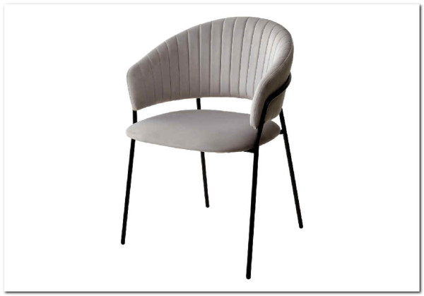 Стул ГЕММА цвет светло-серый #H09 велюр / черный каркас заказать в Осколе по цене 6 500 руб. с доставкой в Старый Оскол, Губкин, Белгород