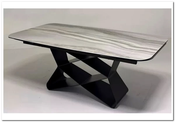 Стол ABSALON 180 ICE AGATE, керамика, стекло / Шоколадное золото каркас, ®DISAUR заказать в Осколе по цене 109 700 руб. с доставкой в Старый Оскол, Губкин, Белгород