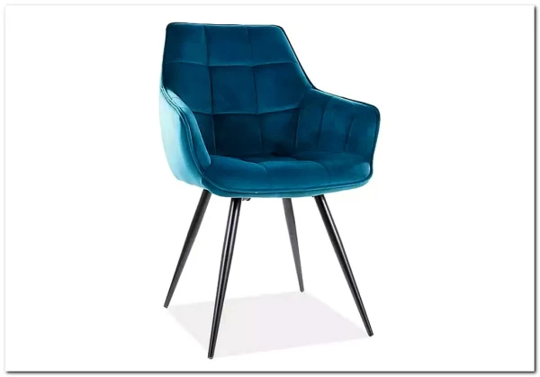 Стул кухонный LILIA VELVET  Signal (бирюзовый/черный) заказать в Осколе по цене 15 867 руб. с доставкой в Старый Оскол, Губкин, Белгород