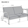 Диван HALMAR MILANO 2S tap. Castel 15 бежевый/орех заказать в Осколе по цене 56 691 руб. с доставкой в Старый Оскол, Губкин, Белгород