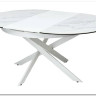 Стол TRENTO 120 HIGH GLOSS STATUARIO Белый мрамор глянцевый, керамика/ белый каркас заказать в Осколе по цене 73 620 руб. с доставкой в Старый Оскол, Губкин, Белгород
