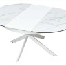 Стол TRENTO 120 HIGH GLOSS STATUARIO Белый мрамор глянцевый, керамика/ белый каркас заказать в Осколе по цене 73 620 руб. с доставкой в Старый Оскол, Губкин, Белгород
