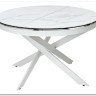 Стол TRENTO 120 HIGH GLOSS STATUARIO Белый мрамор глянцевый, керамика/ белый каркас заказать в Осколе по цене 73 620 руб. с доставкой в Старый Оскол, Губкин, Белгород
