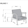 Кресло HALMAR MILANO 1S tap. Castel 15 бежевый/орех заказать в Осколе по цене 32 700 руб. с доставкой в Старый Оскол, Губкин, Белгород