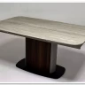 Стол DAGFINN 160 IVORY TRAVERTINE SOLID CERAMIC / Кофе / Орех, ®DISAUR заказать в Осколе по цене 95 600 руб. с доставкой в Старый Оскол, Губкин, Белгород