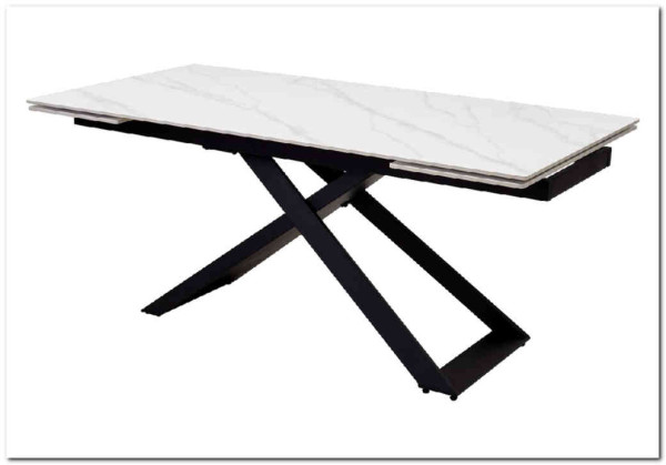 Стол LIVORNO 180 MATT WHITE MARBLE SOLID CERAMIC / BLACK заказать в Осколе по цене 88 950 руб. с доставкой в Старый Оскол, Губкин, Белгород