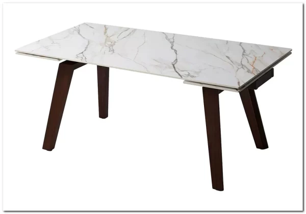 Стол BETIS 180 MATTE GILDED WHITE SOLID CERAMIC / Орех, ®DISAUR заказать в Осколе по цене 91 900 руб. с доставкой в Старый Оскол, Губкин, Белгород