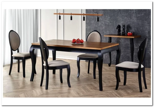 Стол Halmar WINDSOR раскладной (дуб темный/черный) заказать в Осколе по цене 77 959 руб. с доставкой в Старый Оскол, Губкин, Белгород