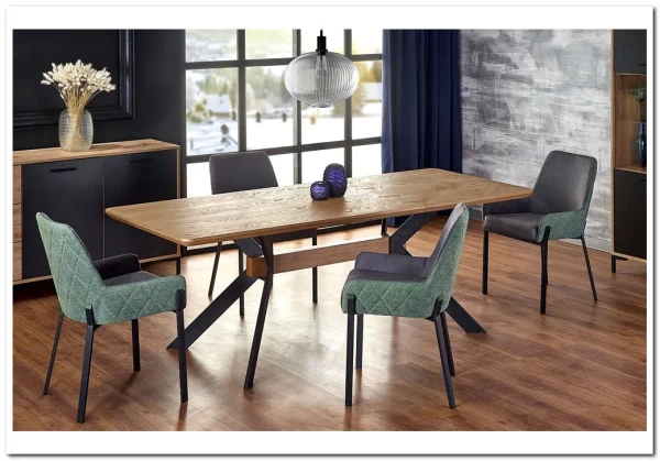 Стол обеденный Halmar BACARDI раскладной (дуб натуральный/черный) заказать в Осколе по цене 68 560 руб. с доставкой в Старый Оскол, Губкин, Белгород