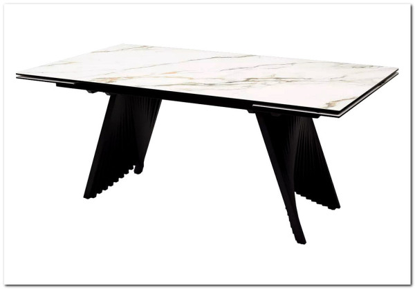 Стол IVAR 180 MARBLES KL-188 Контрастный мрамор, итальянская керамика заказать в Осколе по цене 124 700 руб. с доставкой в Старый Оскол, Губкин, Белгород