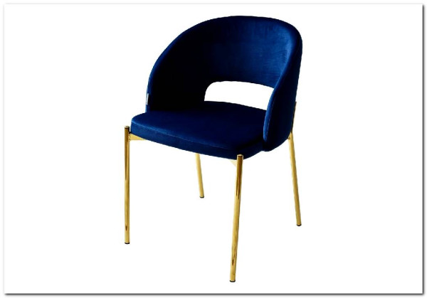 Стул AGNES BLUVEL-86 NAVY BLUE, золотой каркас заказать в Осколе по цене 4 725 руб. с доставкой в Старый Оскол, Губкин, Белгород