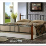 Купить Кровать AT-915 дерево гевея/металл 160*200 (Queen bed), красный дуб/черный с доставкой по России по цене производителя можно в магазине Другая Мебель в Старом Осколе