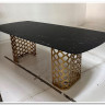 Стол CHIAVARI 220 KL-116 Черный мрамор матовый, итальянская керамика / бронзовый, DISAUR заказать в Осколе по цене 96 480 руб. с доставкой в Старый Оскол, Губкин, Белгород