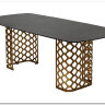 Стол CHIAVARI 220 KL-116 Черный мрамор матовый, итальянская керамика / бронзовый, DISAUR заказать в Осколе по цене 96 480 руб. с доставкой в Старый Оскол, Губкин, Белгород