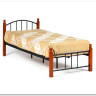 Купить Кровать AT-915 дерево гевея/металл 90*200 (Single bed), красный дуб/черный с доставкой по России по цене производителя можно в магазине Другая Мебель в Старом Осколе