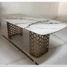 Стол CHIAVARI 220 KL-188 Контрастный мрамор матовый, итальянская керамика / Шампань, DISAUR заказать в Осколе по цене 96 480 руб. с доставкой в Старый Оскол, Губкин, Белгород