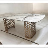 Стол CHIAVARI 220 KL-188 Контрастный мрамор матовый, итальянская керамика / Шампань, DISAUR заказать в Осколе по цене 96 480 руб. с доставкой в Старый Оскол, Губкин, Белгород