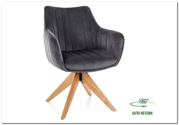 Стул кухонный Signal AZALIA D Velvet Bluvel 14 поворотный (серый/дуб) заказать в Осколе по цене 21 209 руб. с доставкой в Старый Оскол, Губкин, Белгород