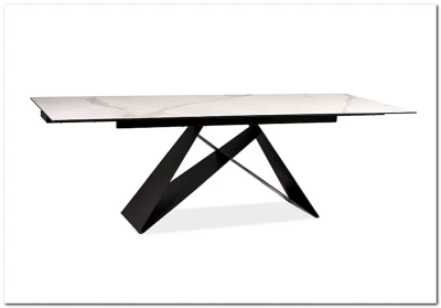 Стол обеденный Signal WESTIN III Ceramic 160 раскладной (белый/черный)