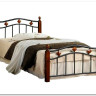 Купить Кровать AT-126 дерево гевея/металл 90*200 (Single bed), красный дуб/черный с доставкой по России по цене производителя можно в магазине Другая Мебель в Старом Осколе