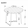 Стол обеденный Halmar BARRY 105 (орех/черный) заказать в Осколе по цене 17 874 руб. с доставкой в Старый Оскол, Губкин, Белгород