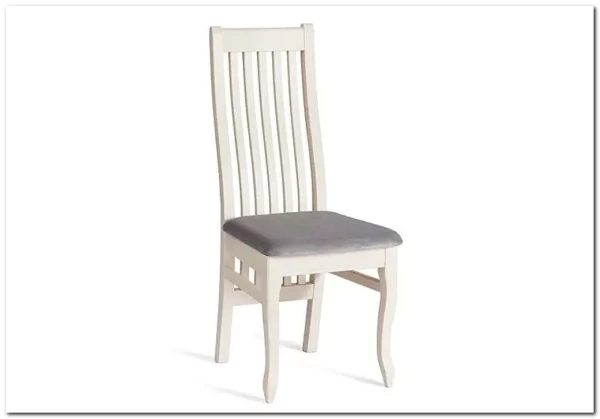 Стул DOLCE мягкое сидение бук, ivory white, велюр Tenerife Ultimate grey заказать в Осколе по цене 17 850 руб. с доставкой в Старый Оскол, Губкин, Белгород