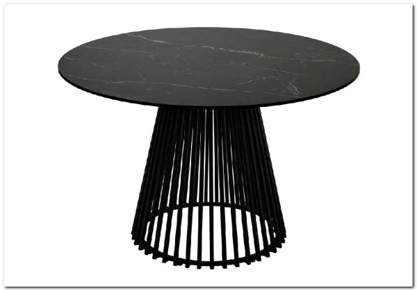 Стол TERNI 120 MATT BLACK MARBLE SOLID CERAMIC Черный мрамор матовый, керамика/Черный каркас заказать в Осколе по цене 65 925 руб. с доставкой в Старый Оскол, Губкин, Белгород